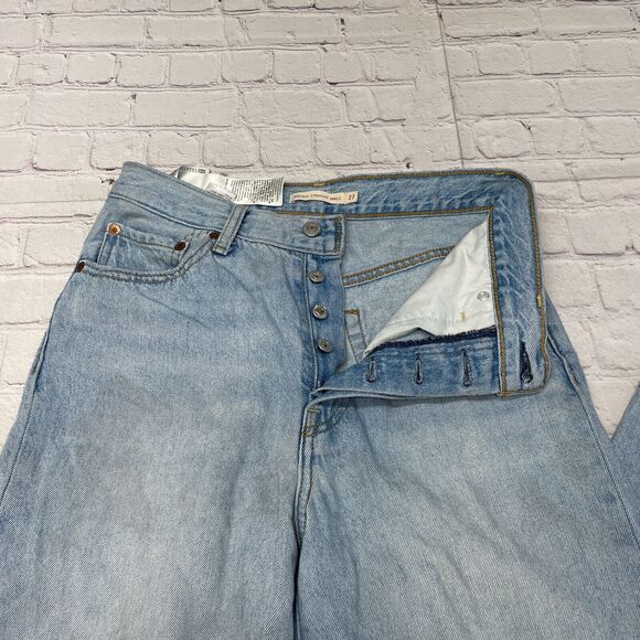 Levi's Women Ribcage Straight Ankle Jeans Size 27 Blue Denim B338 -17 - Picture 15 of 16